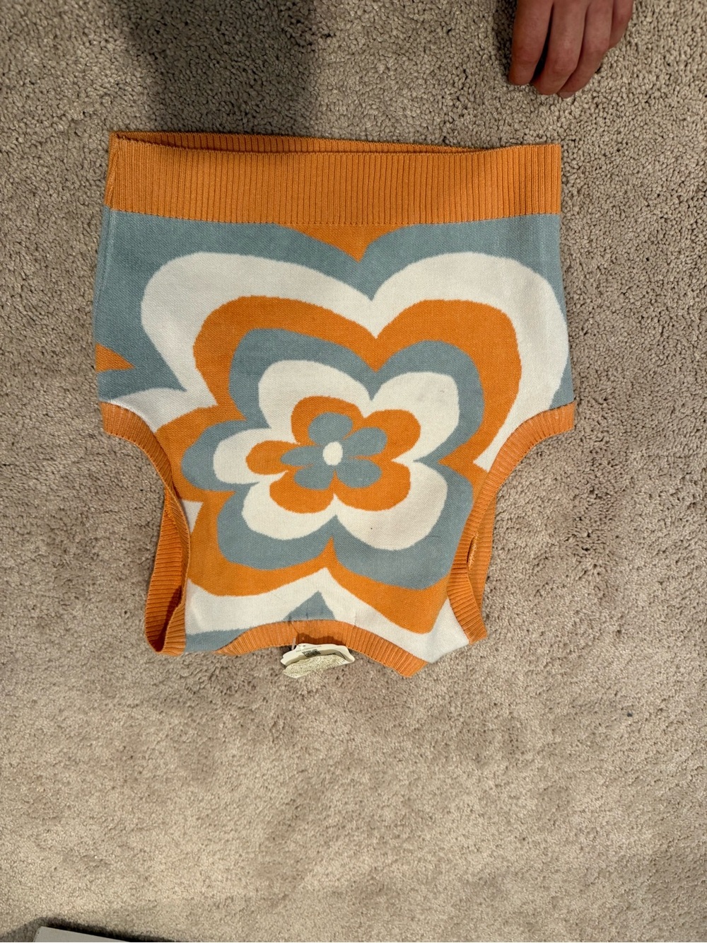 Lilly Pulitzer Orange, Blue & White Floral Knit Crop Tank